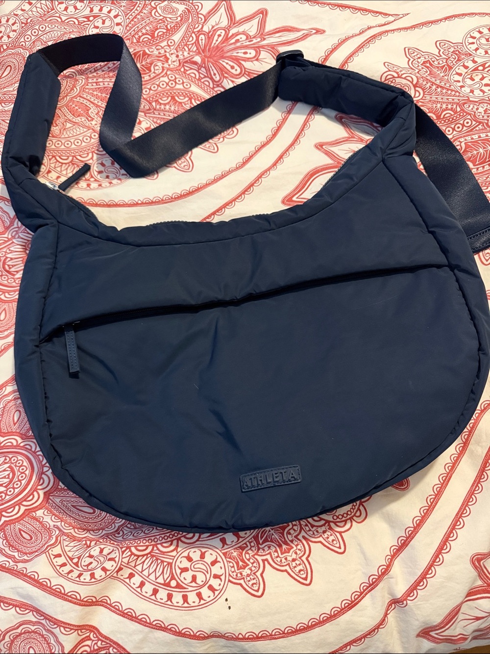 Athleta Navy Padded Crossbody Messenger Bag